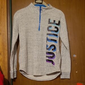 Justice Gray Pullover with Blue and Purple Details